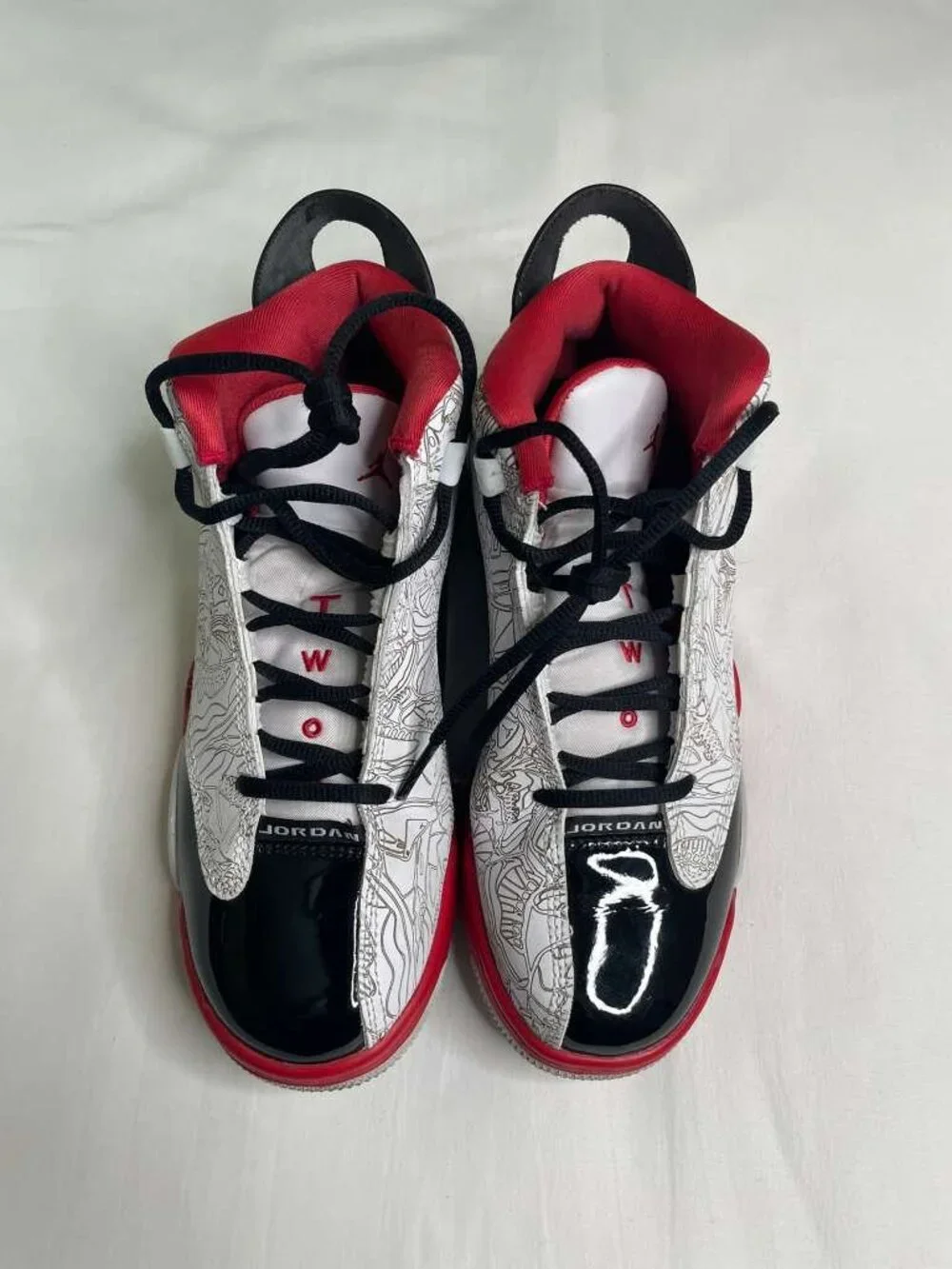 Jordan Dub Zero GS White True Red Black Size 5Y Youth Sneakers